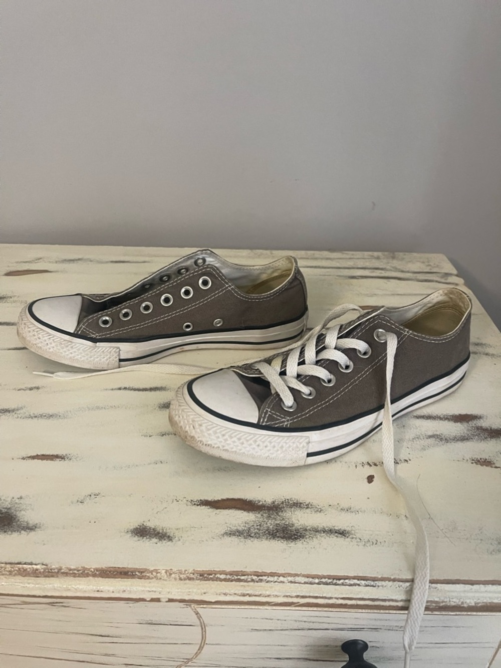 Converse AllStars Classic Low-Top Canvas Sneakers in Taupe/Grey
